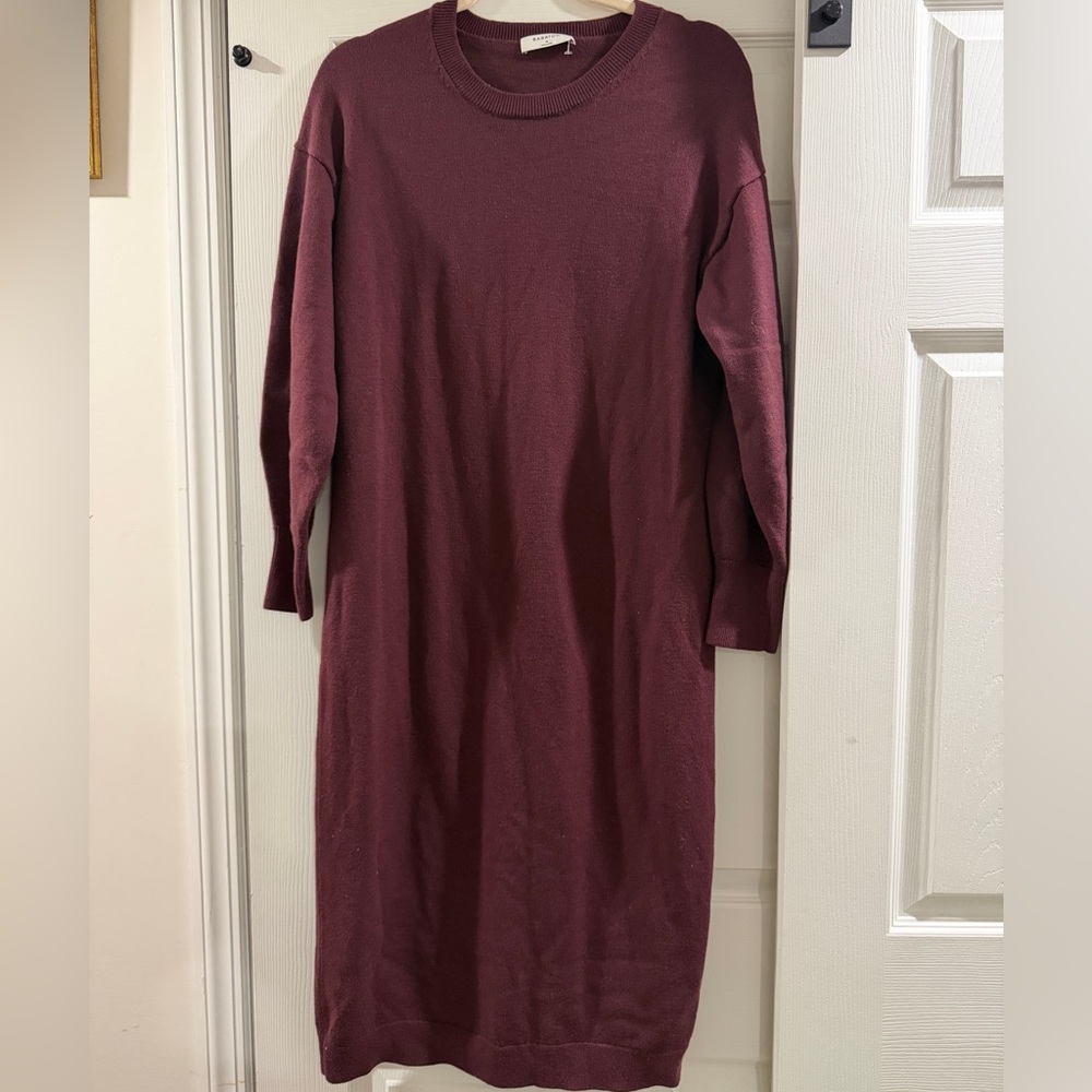 Babaton Deep Burgundy Long Sleeve Dress